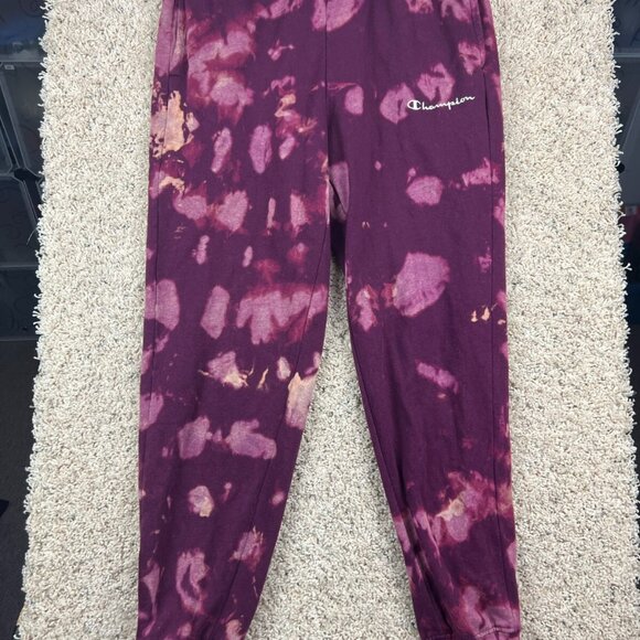 Champion Athleticwear Sweatpants Size Small Red White Tie Dye Drawstring - Picture 1 of 10